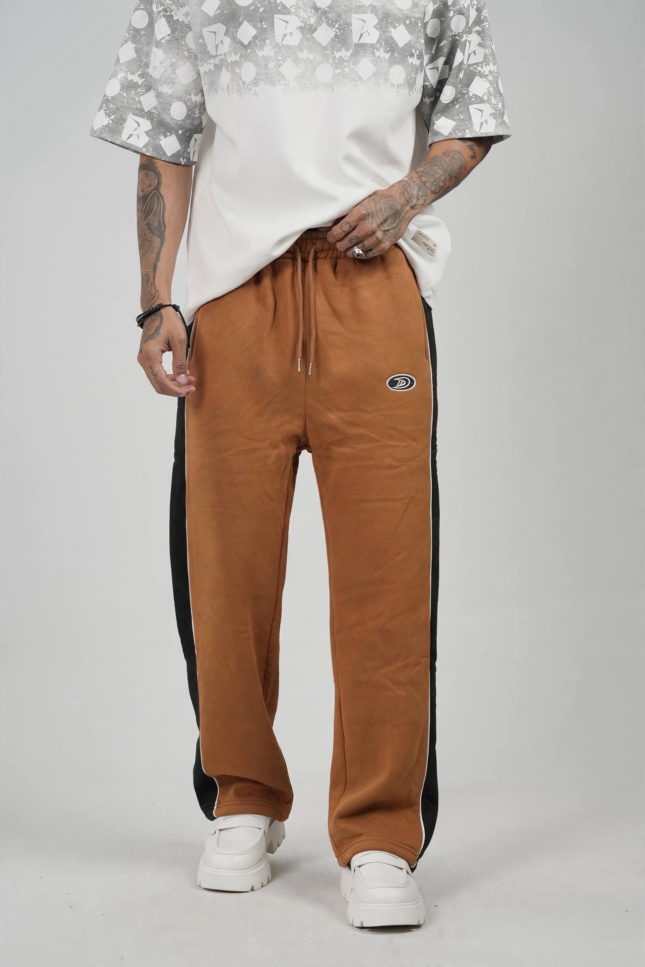 img 20260928 wa0175 Side Stripe Jogger Pants, camel, front view