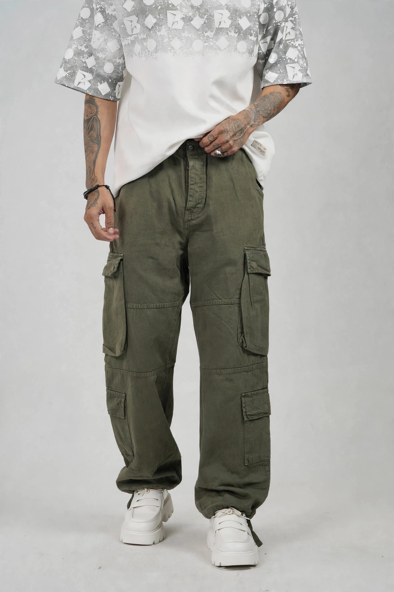 img 20260928 wa2925 Olive Baggy Cargo Pants, front view