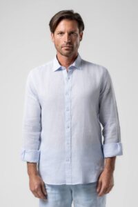 Zara Linen Shirt – Light Blue