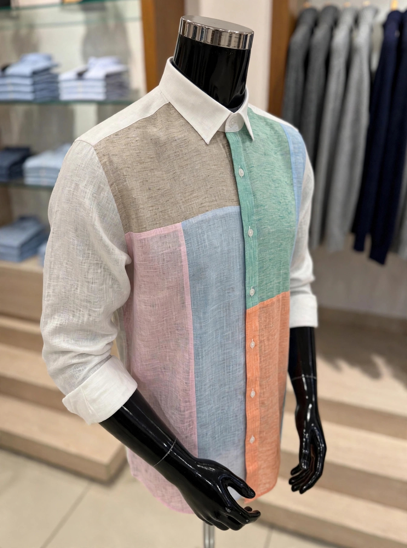 img 20261003 wa5383 Multicoloured pastel colour block Italian linen shirt
