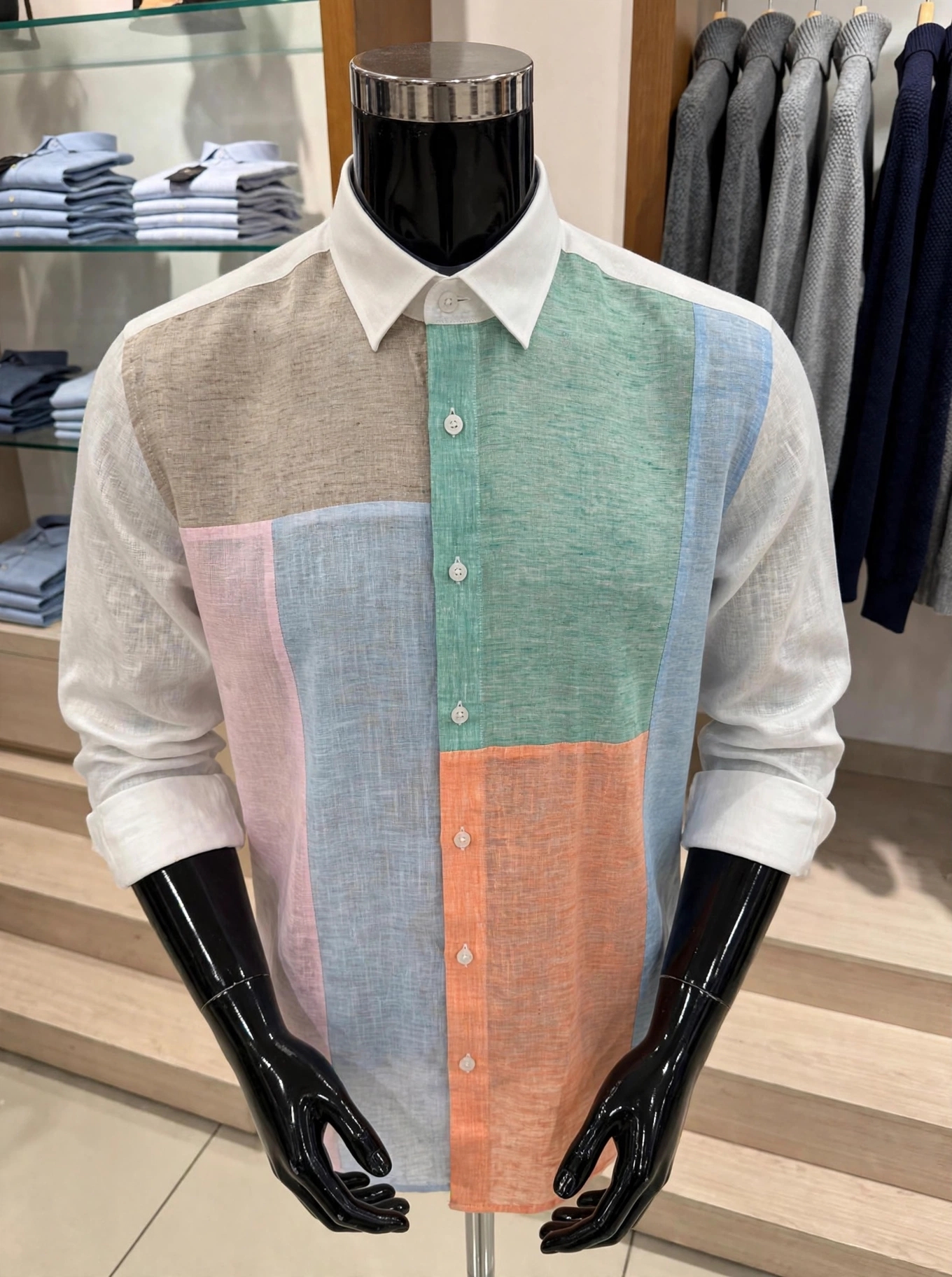 img 20261003 wa7170 Multicoloured pastel colour block Italian linen shirt